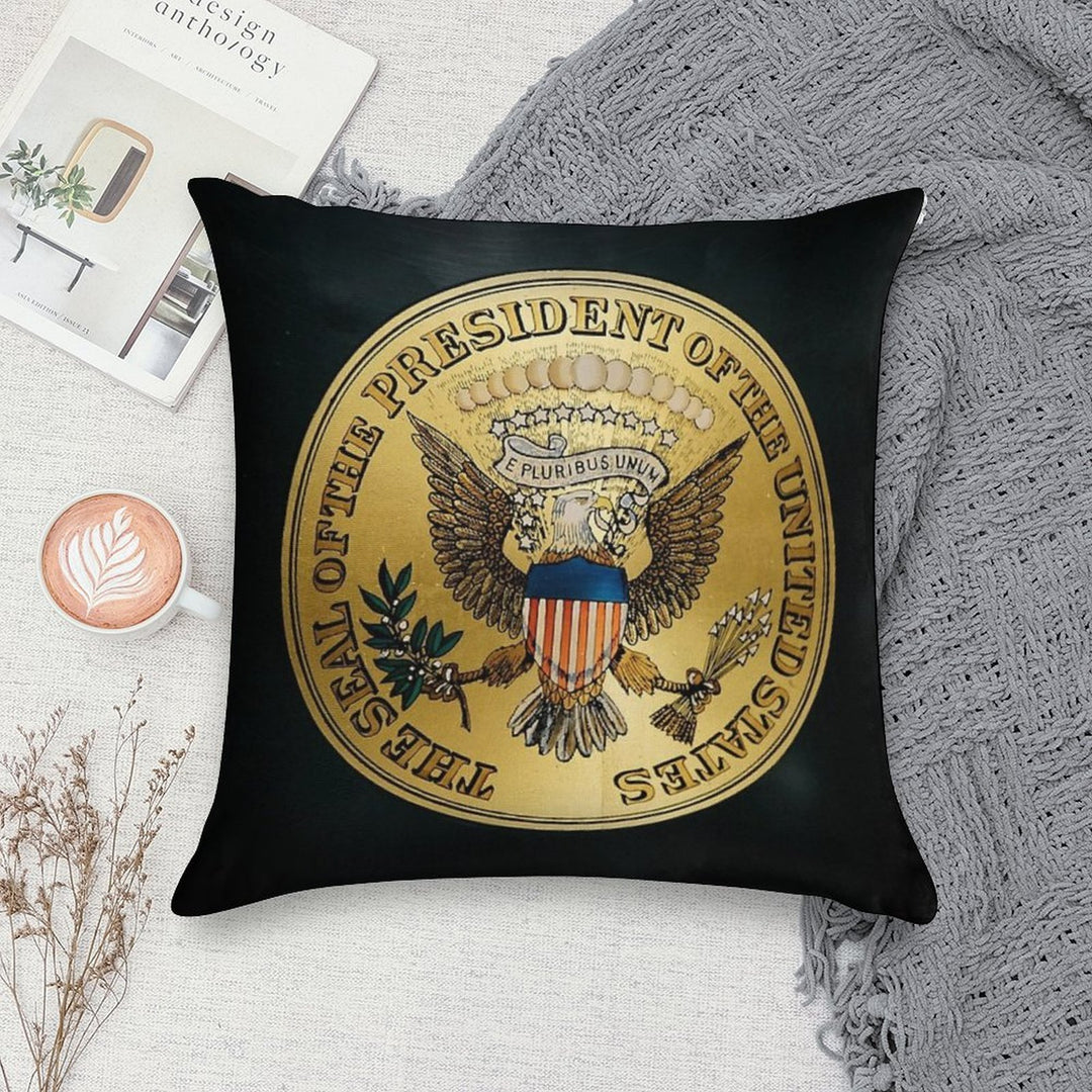 Presidential Seal on 1906 White Steam Antique Car Soft Hidden Zipper Throw Pillow