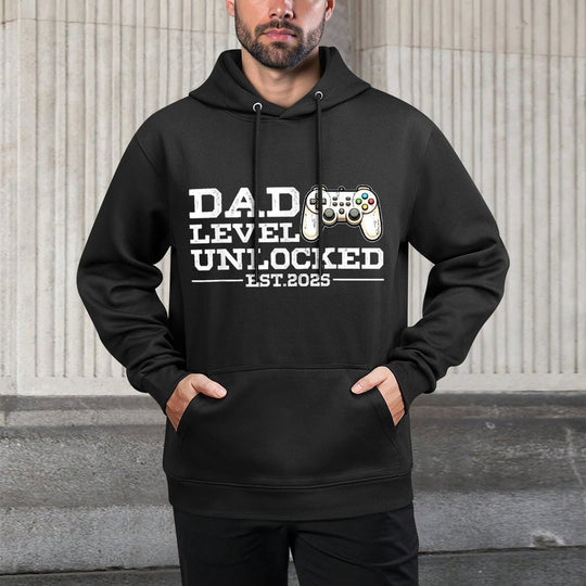 Funny New Dad Level Unlocked 2025 Video Game Fathers Day All-Day Comfort Hoodie