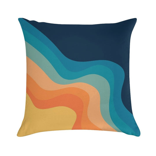 Retro Style Waves Decoration Soft Shrink-Resistant Throw Pillow
