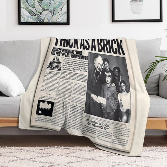 Jethro Tull - Thick As A Brick Newspaper Machine-washable Throw Blanket