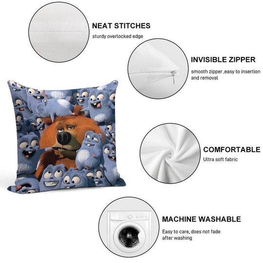Grizzy And The Lemmings Soft Bedroom Essential Throw Pillow