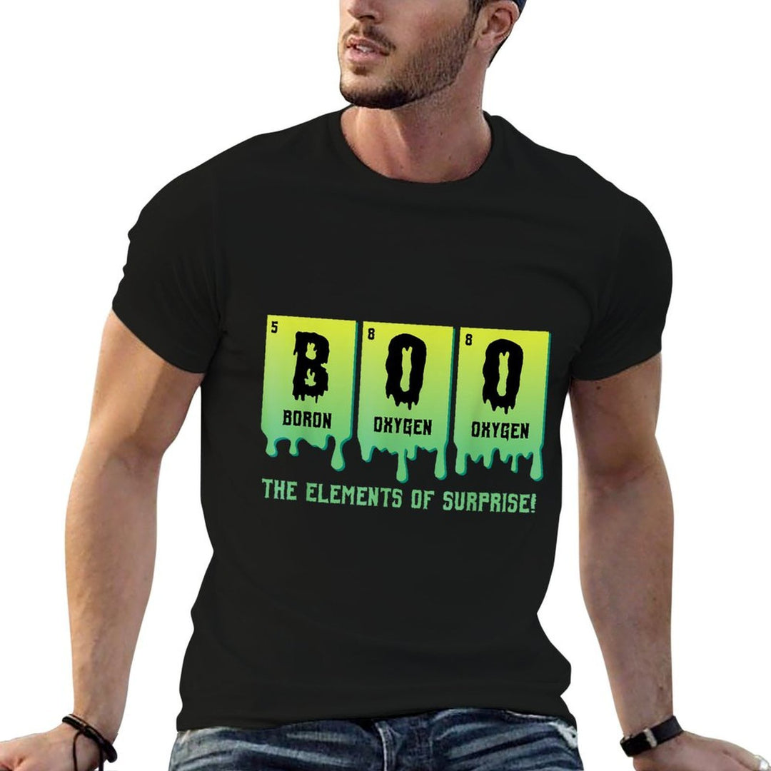 Funny Boo Elements of Surprise Science Teacher Halloween  Oversized Silhouette T-Shirt