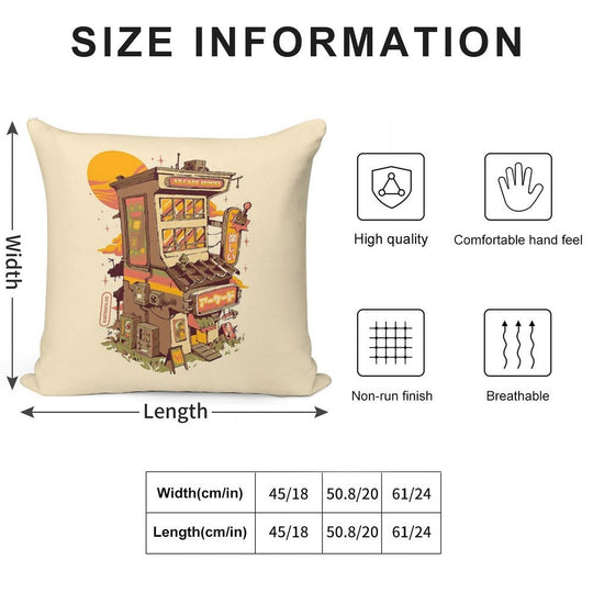 Arcade House Soft High-Density Material Throw Pillow