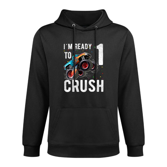 Kids Kids Monster Truck 1 Year Old 1st Birthday Boy Monster Versatile Streetwear Hoodie