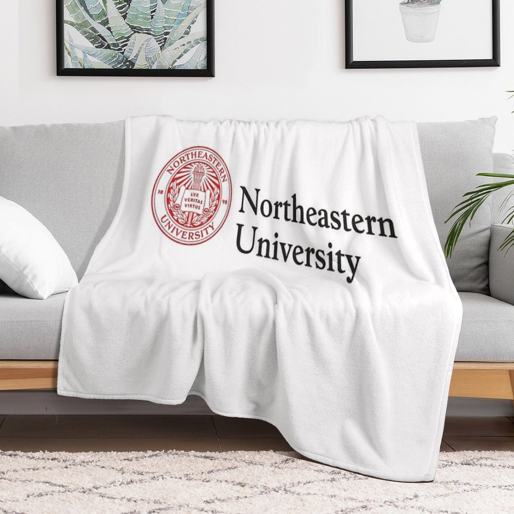 Northeastern University Travel-friendly Throw Blanket