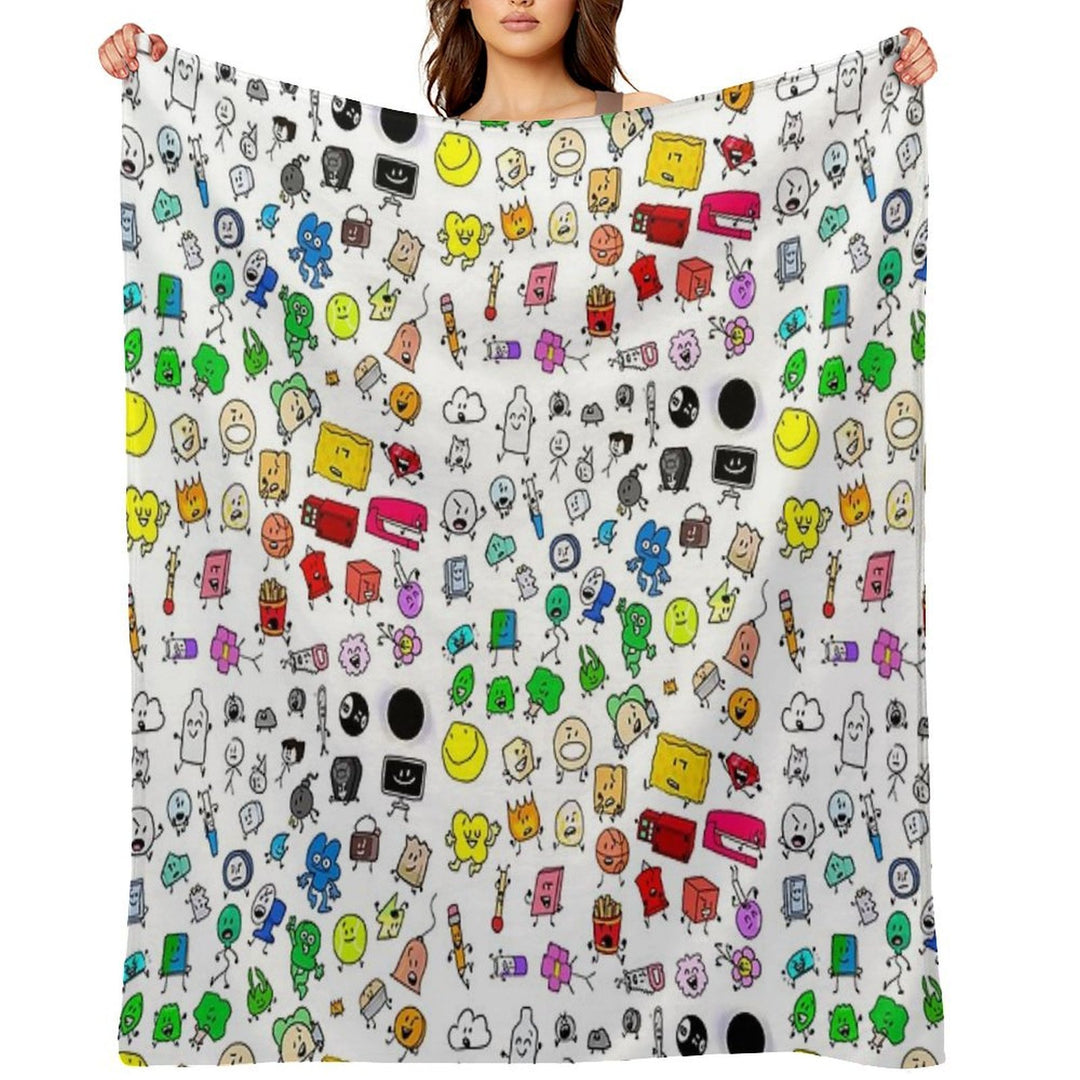 BFDI All Characters (Transparent) Anti-pilling Throw Blanket