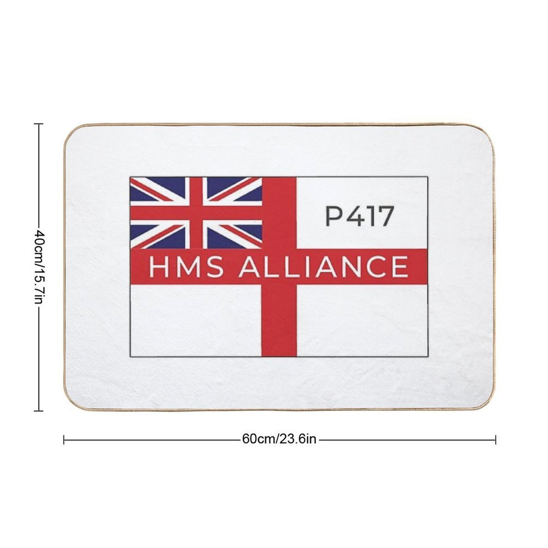HMS Alliance P417 On British White Ensign - British Navy Amphion Class Submarine.  Dirt-Trapping Bath Mat