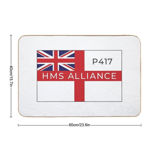 HMS Alliance P417 On British White Ensign - British Navy Amphion Class Submarine.  Dirt-Trapping Bath Mat