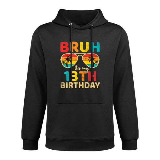 Vintage Bruh It's My 13th Birthday 13 Year Old Birthday Boys Unisex Design Hoodie