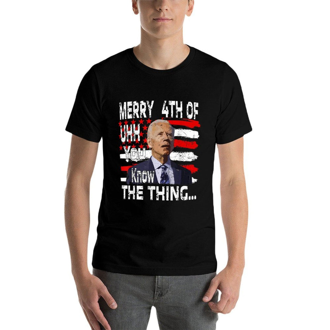 Funny Biden Happy Fourth Of July.Biden 4th of July Memes  Easy-care T-Shirt