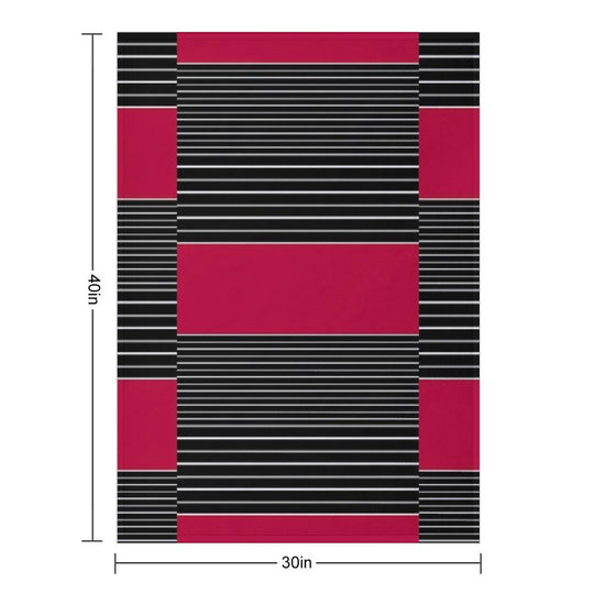 Striped Simple Red , Gray , White Pattern SPORTCLUB All-season Throw Blanket