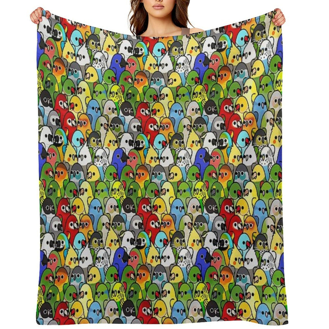 Too Many Birds! Bird Squad Classic Comfort Throw Blanket