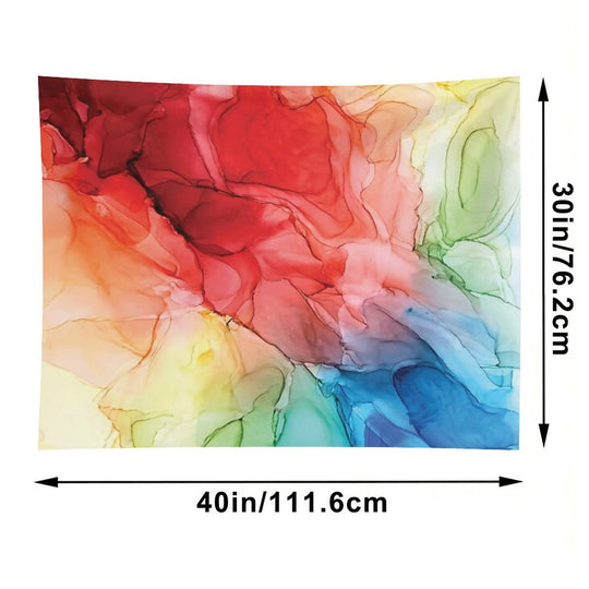 Rainbow Good Vibes Abstract Painting Tapestry