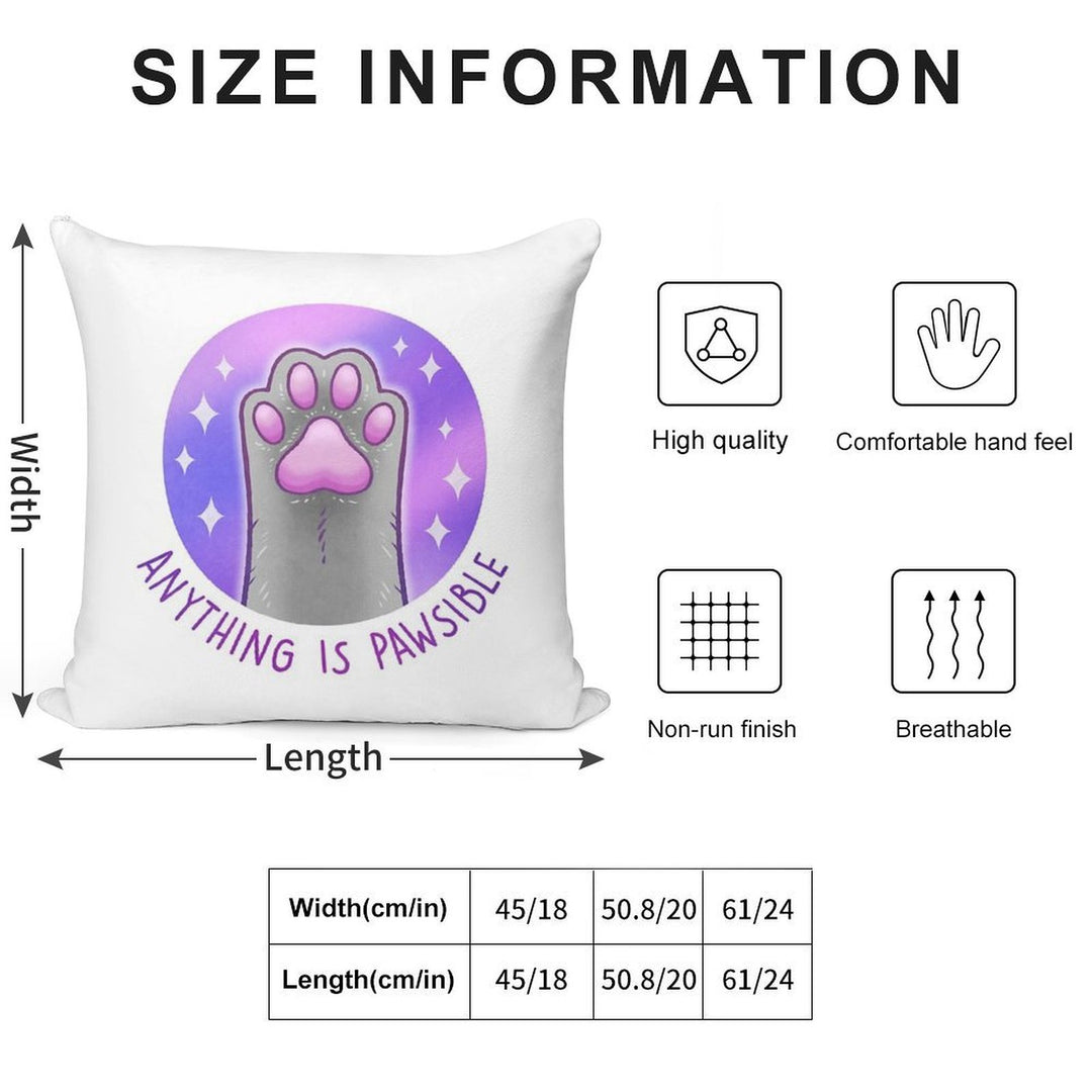 Anything Is Pawsible Soft Multiple Sizes Throw Pillow