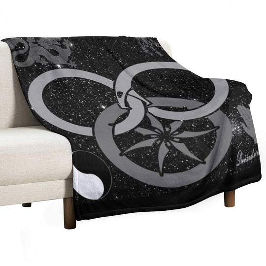 Wheel of Time - Tel'aran'rhiod And Symbols - Black And White Wrinkle-free Throw Blanket