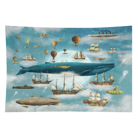 Ocean Meets Sky - Book Art Tapestry
