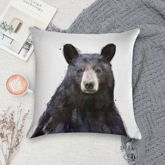 Black Bear Soft Anti-Pilling Throw Pillow