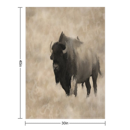 American Buffalo  -  Plains Bison Sustainable Throw Blanket