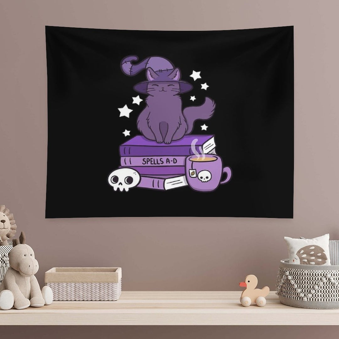 Feline Familiar 02  Black  Nikury Tapestry