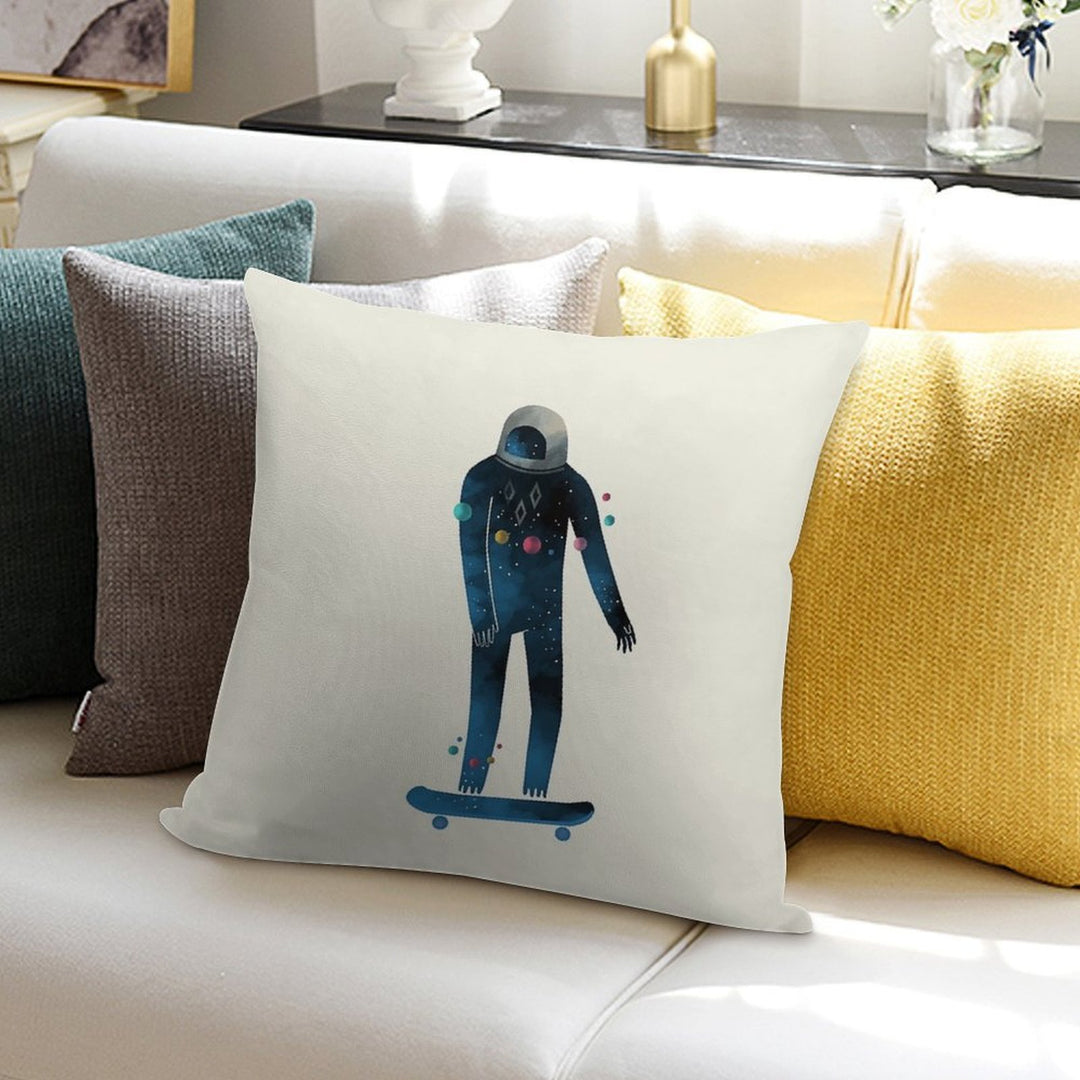 SkateSpace Soft Hidden Zipper Throw Pillow