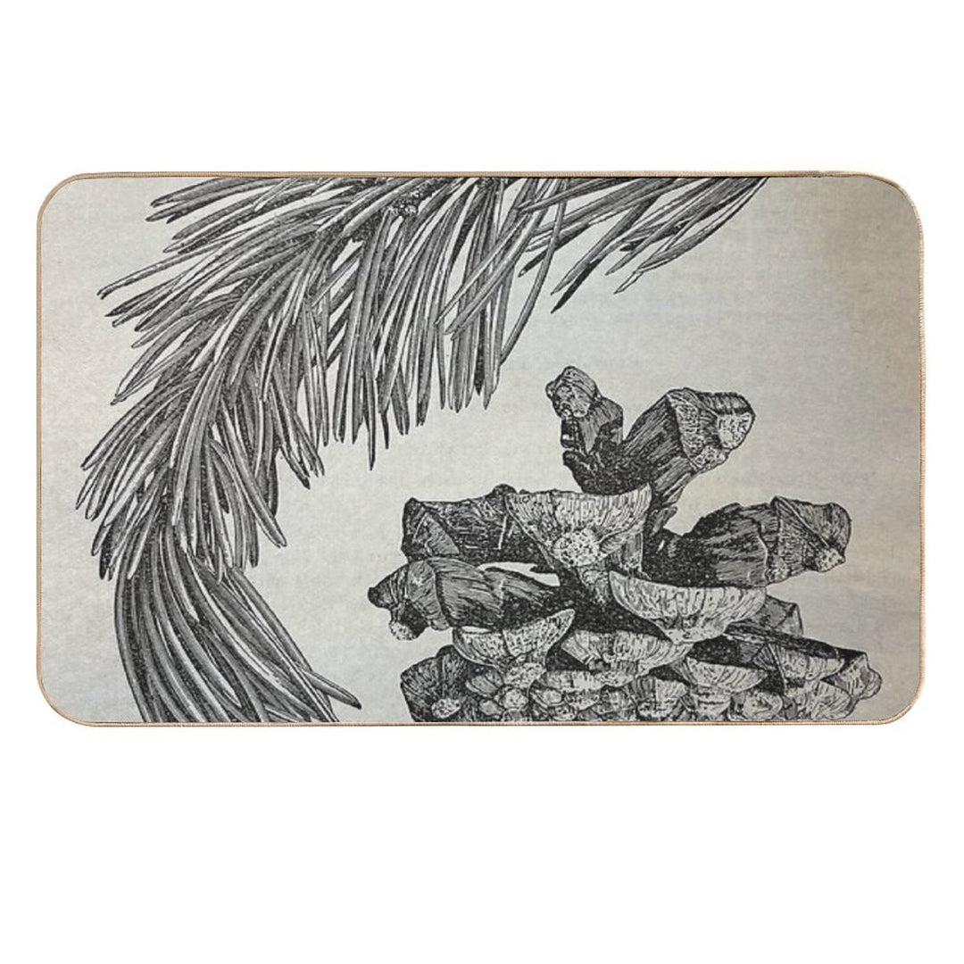 Parry Pine Vintage Etched Plate  Absorbent Bath Mat