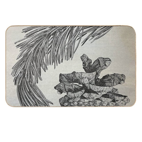 Parry Pine Vintage Etched Plate  Absorbent Bath Mat