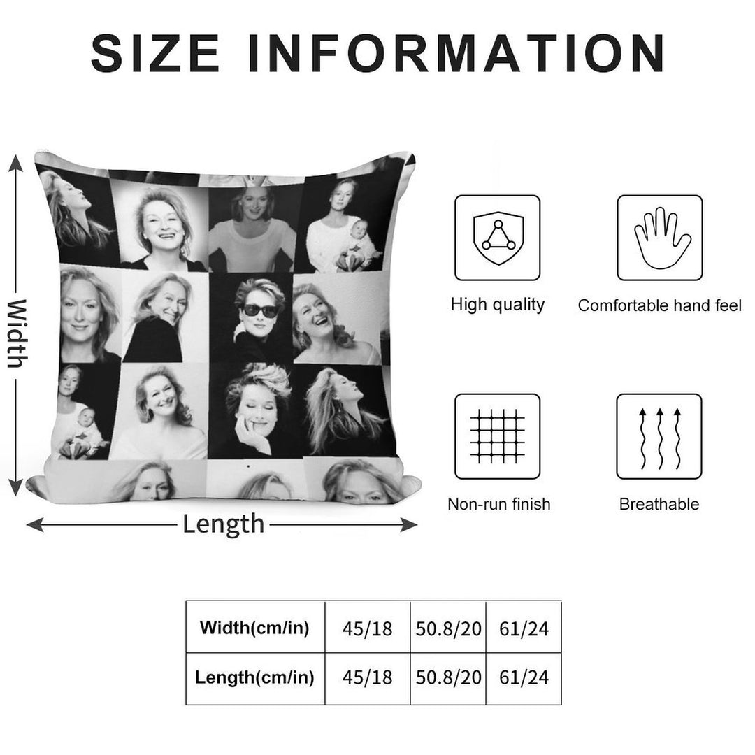 Meryl Streep Soft Easy Maintenance Throw Pillow