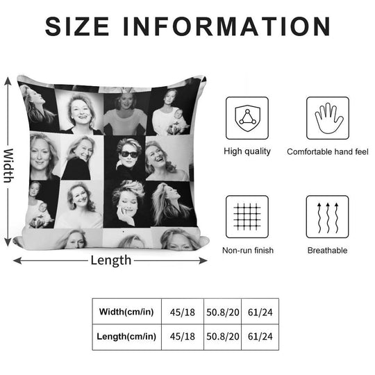 Meryl Streep Soft Easy Maintenance Throw Pillow