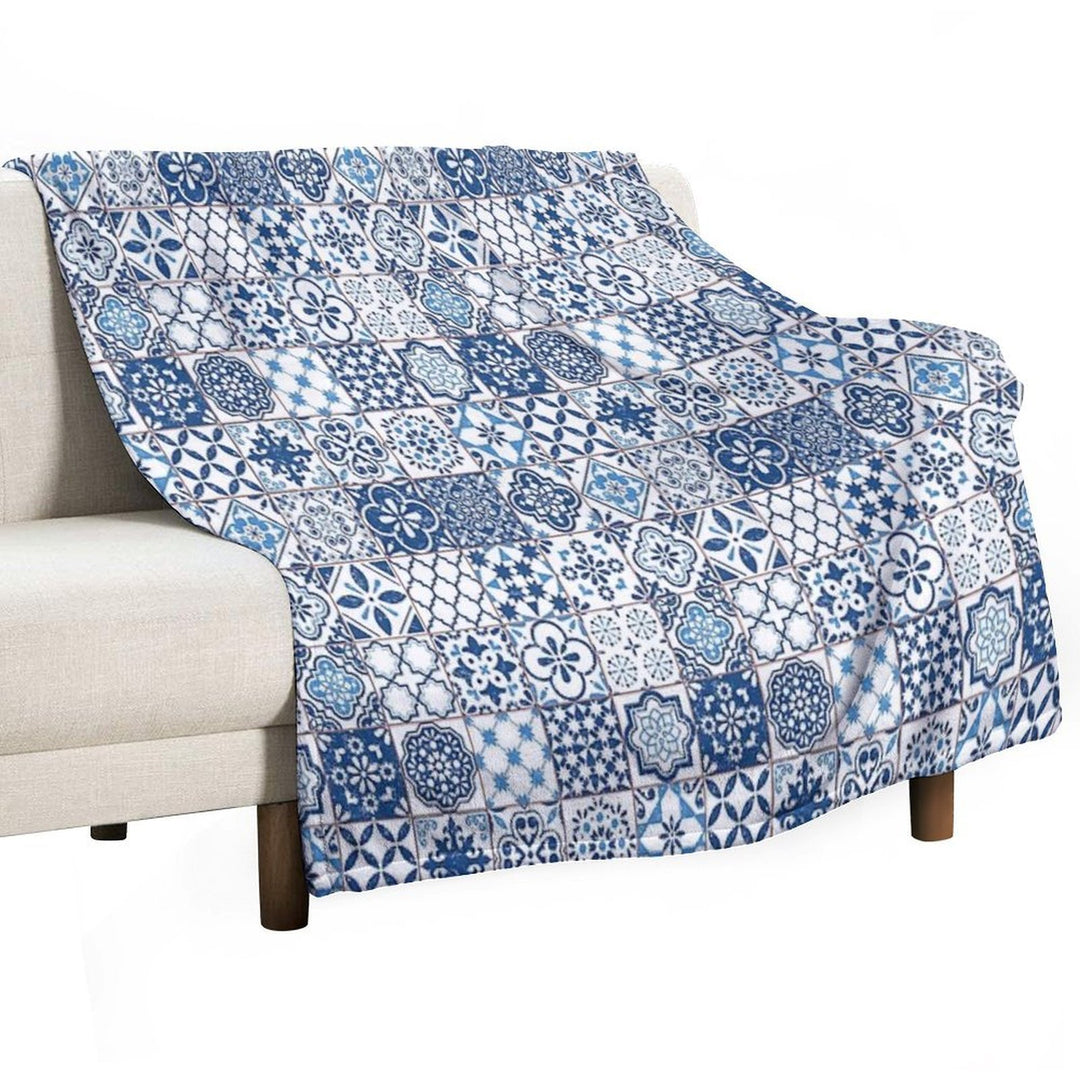 Portuguese Azulejos Durable Throw Blanket