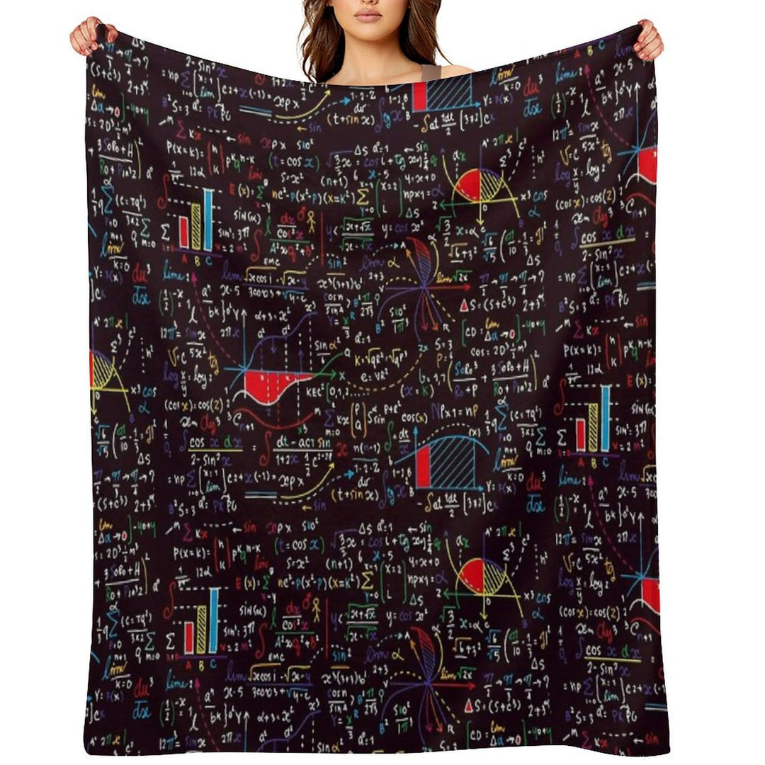 Colorful Math Formulas Versatility Throw Blanket