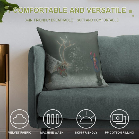 Christmas Wonder Soft Hidden Zipper Throw Pillow