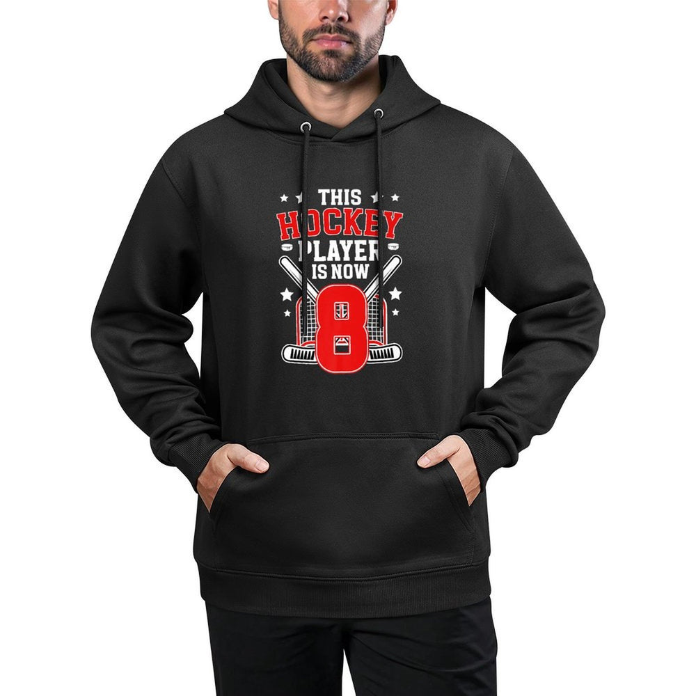 8th Ice Hockey Birthday Eight Year Old Ice Hockey Player Premium All-Day Comfort Hoodie