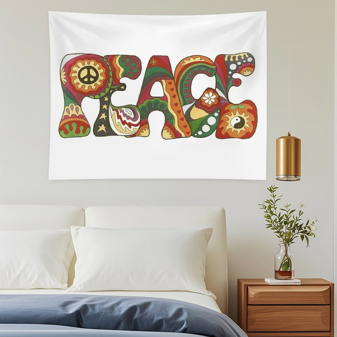 Vintage Psychedelic Peace Tapestry