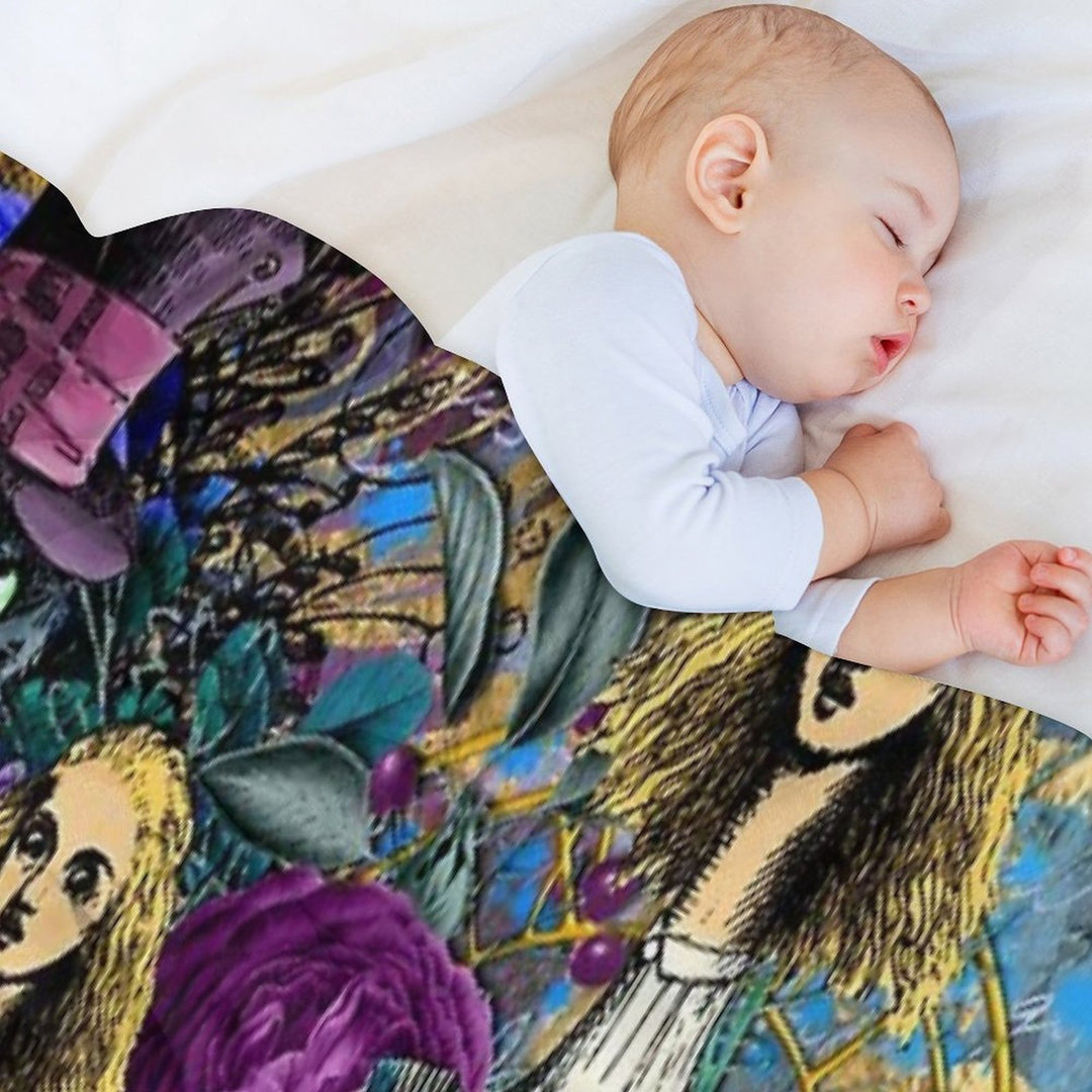 Alice Wonderland, Alice in Vintage Wonderland Plush Throw Blanket