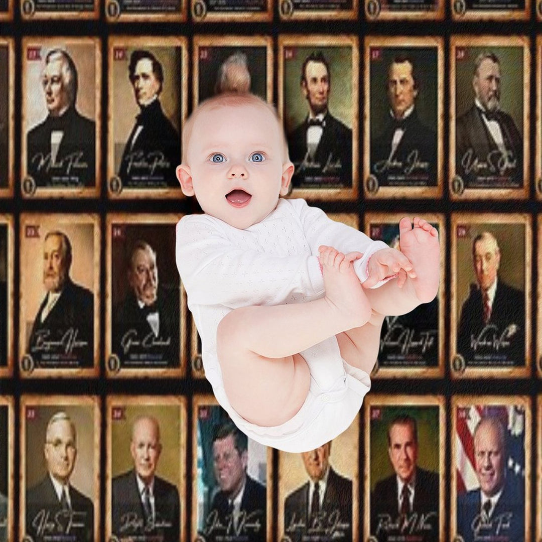 47 Presidents of The United States of America Featuring Donald Trump Black Background Travel-friendly Throw Blanket