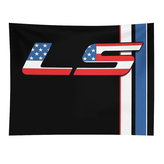 LSX Murica USA V8 Racing LS Flag Stripes Tapestry
