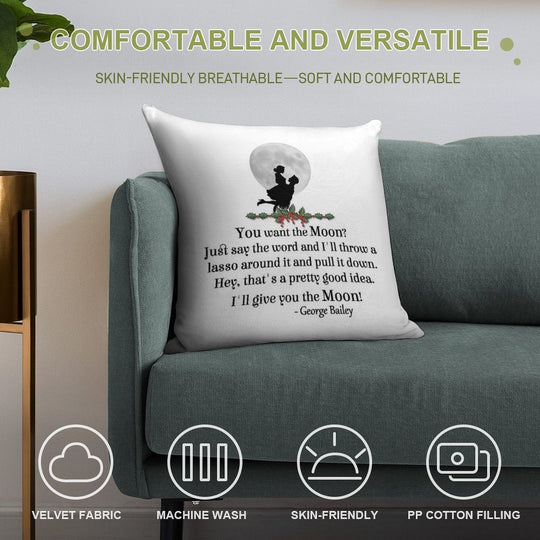 George Lassos The Moon Soft Anti-Pilling Throw Pillow