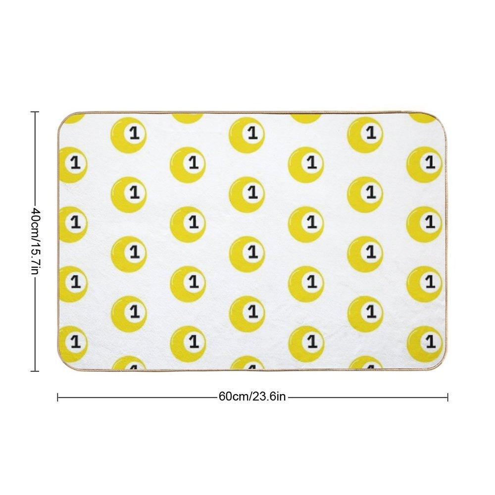 Yellow Bingo Ball Number 1  High-Traffic Bath Mat