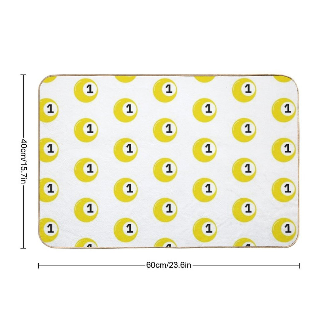 Yellow Bingo Ball Number 1  High-Traffic Bath Mat