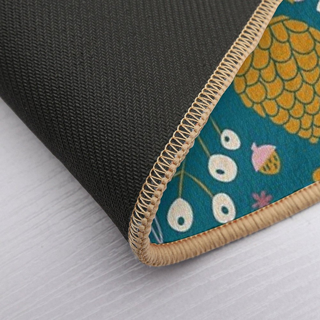 Fall Foliage in Gold + Blue  Multi-Purpose Bath Mat