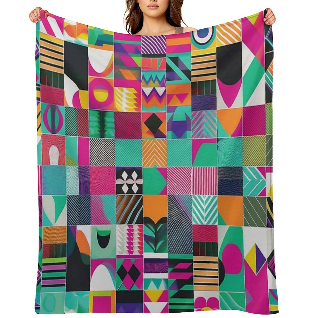 Geometric Shapes - Raloel All-season Throw Blanket