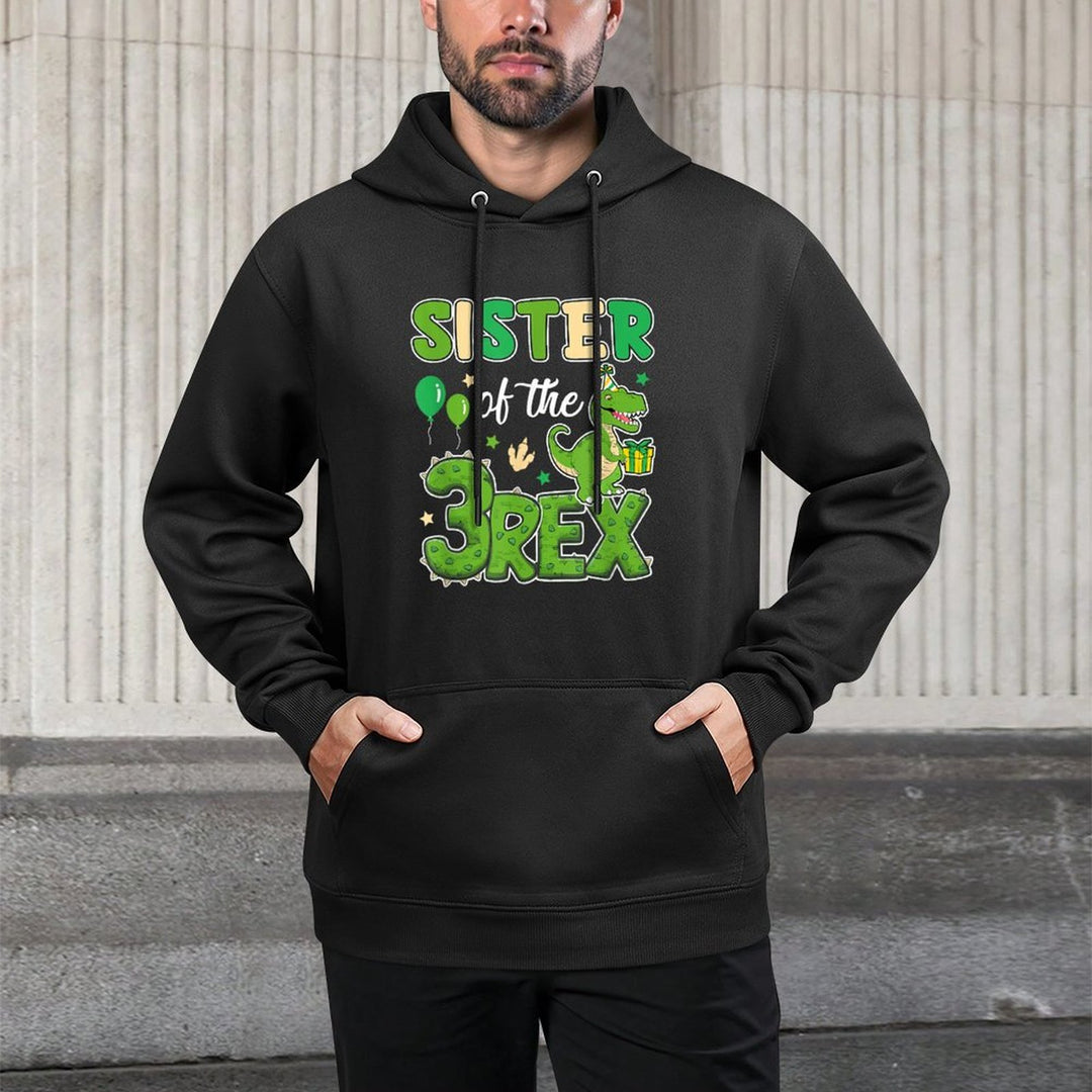 Sister Of The Three Rex Birthday Dinosaur Family Matching Customizable Surface Hoodie