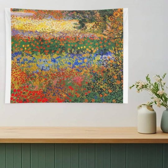 Flower Garden Painting by Vincent Van Gogh Tapestry