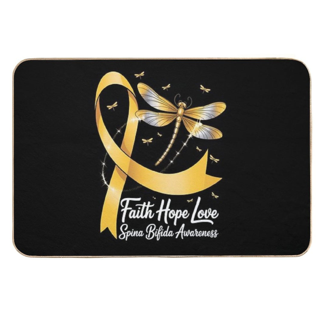 Faith Hope Love Spina Bifida Awareness Dragonfly  Eco-Friendly Bath Mat
