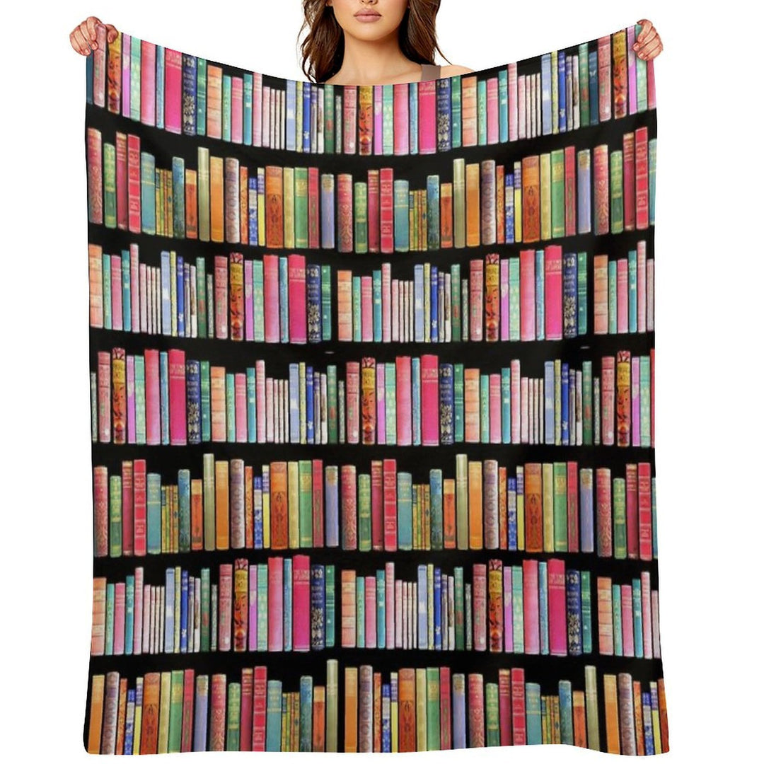 Bookworms Delight  Antique Book Library for Bibliophile Comfort Throw Blanket