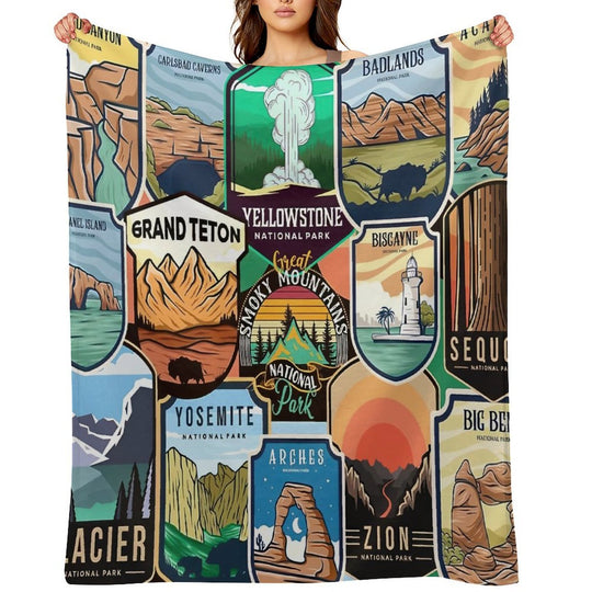 National Parks Logo Design Versatility Throw Blanket