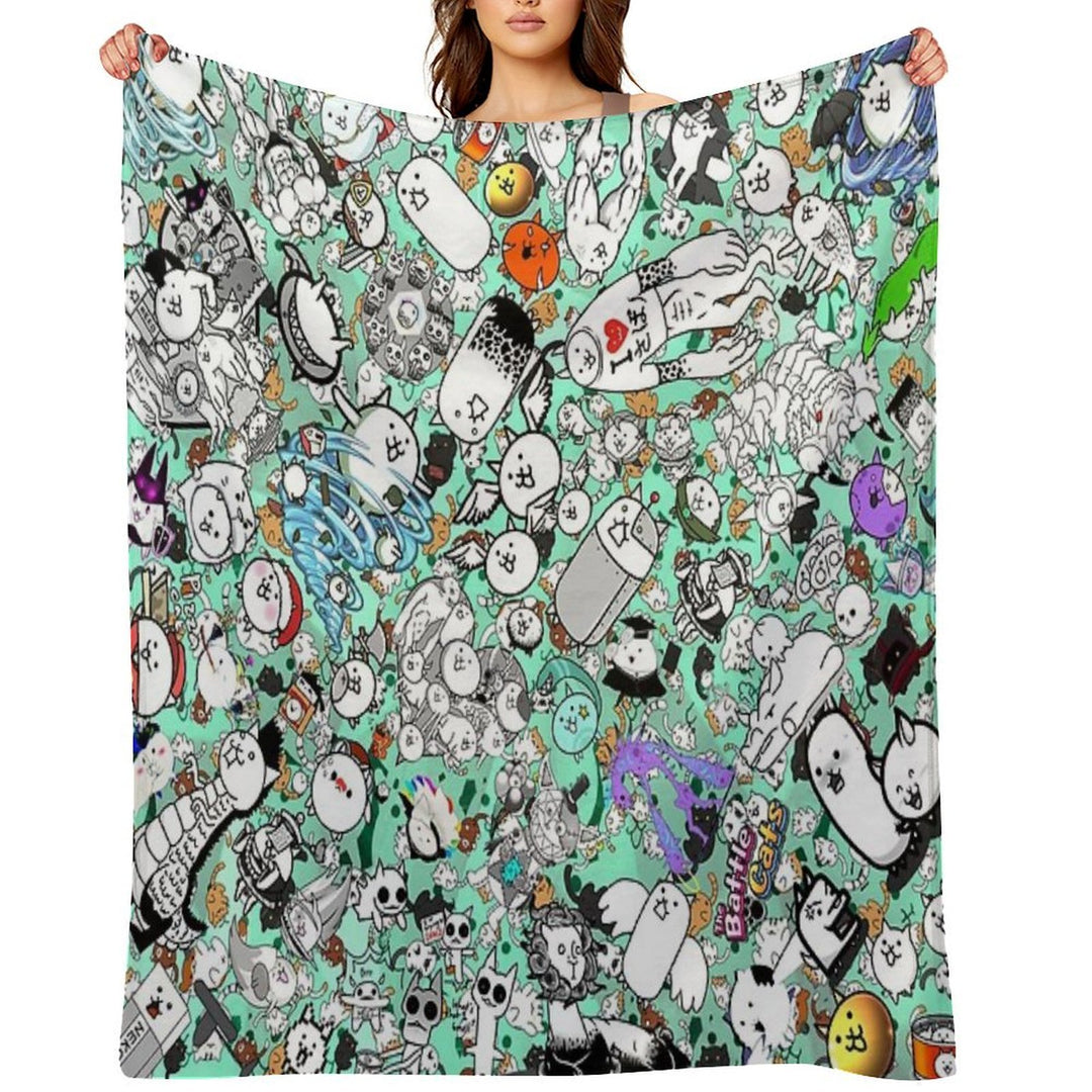 Battle Cats Velvety-soft Throw Blanket