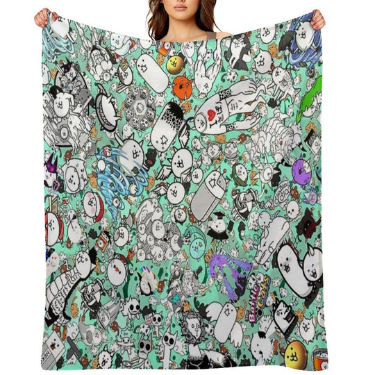 Battle Cats Velvety-soft Throw Blanket