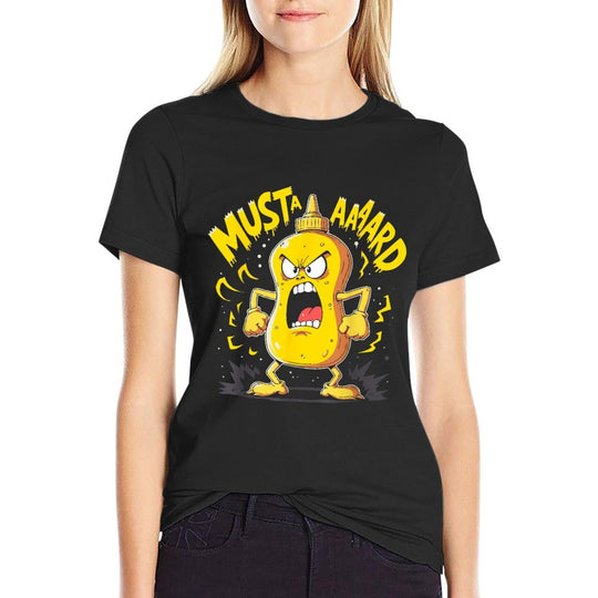 Mustard Bottle Scream – Funny Condiment Rap Humor  High-quality Stitching T-Shirt