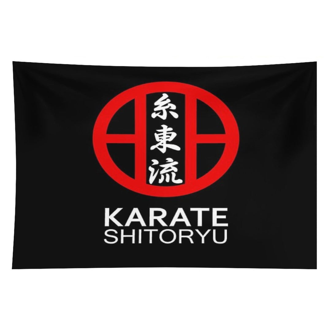Karate Shitoryu Kanji And Symbol White Text Tapestry